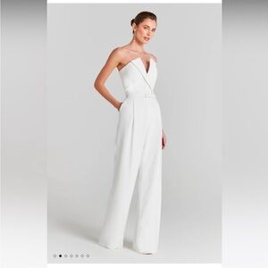 NADINE MERABI White Strapless Jumpsuit